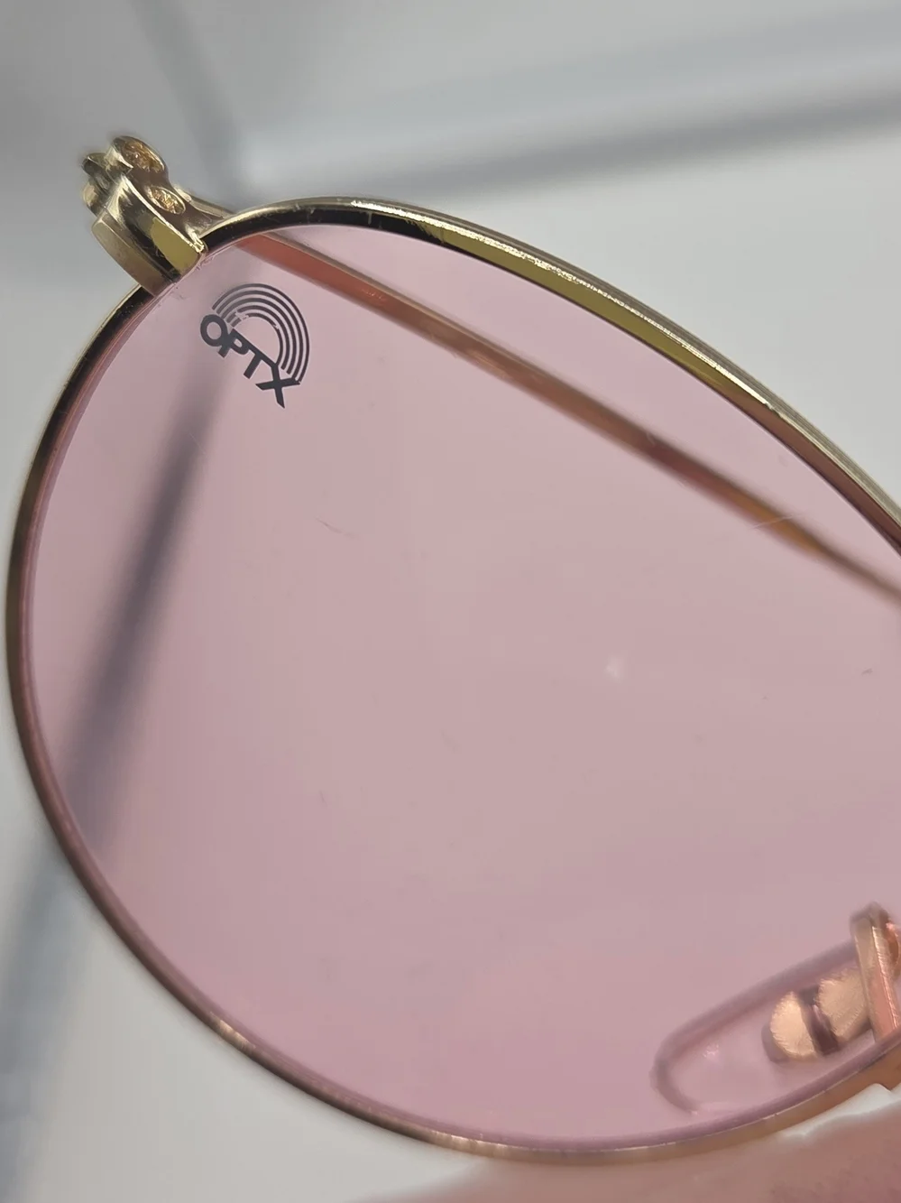 Rainbow Optx Round Glasses In Rose Grace. UV Protection. Bag Included.